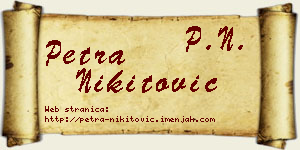 Petra Nikitović vizit kartica